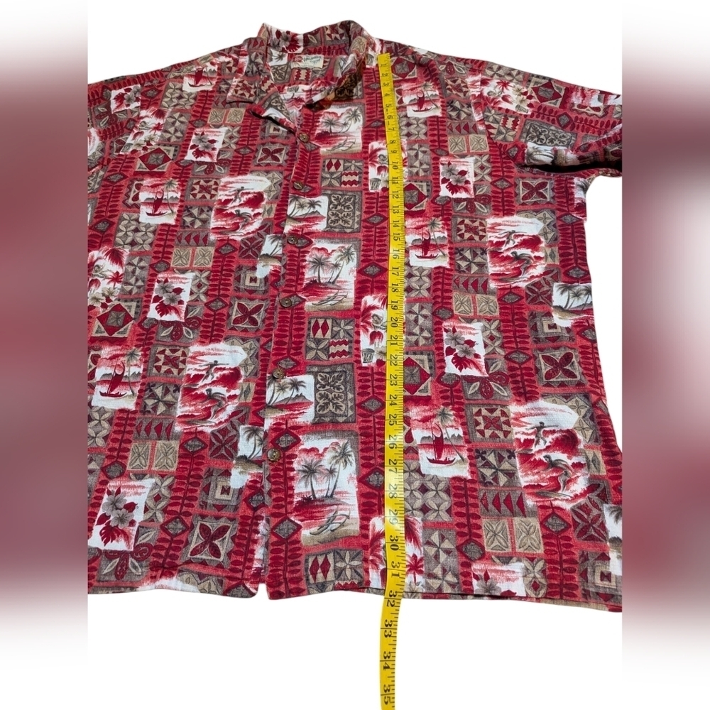 Vintage Hilo Hattie Hawaiian Original Shirt Red Brown White 5XL Retro Aloha - Picture 7 of 7